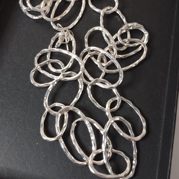 36 Inch Silver Tone Large Link Daisy Fuentes Necklace - Picture 8 of 8